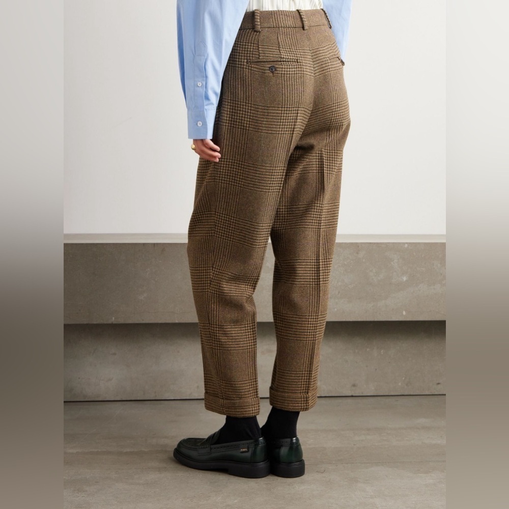 Women Vtg Wool Ralph Lauren High Rise Pleated Trouser Pants Size 6 Herringbone - Picture 2 of 9